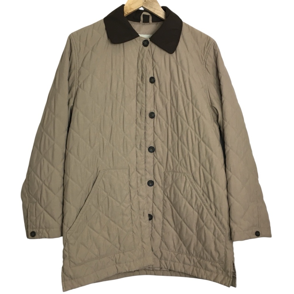 Vintage Eddie Bauer Womens Barn Jacket Quilted Chore Medium Tan Beige
